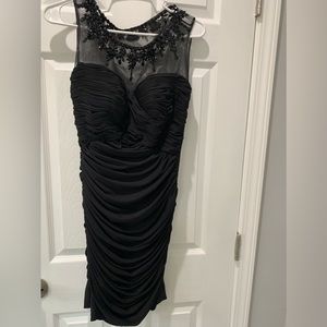 Alyce black short dress with beaded neckline! Size 6